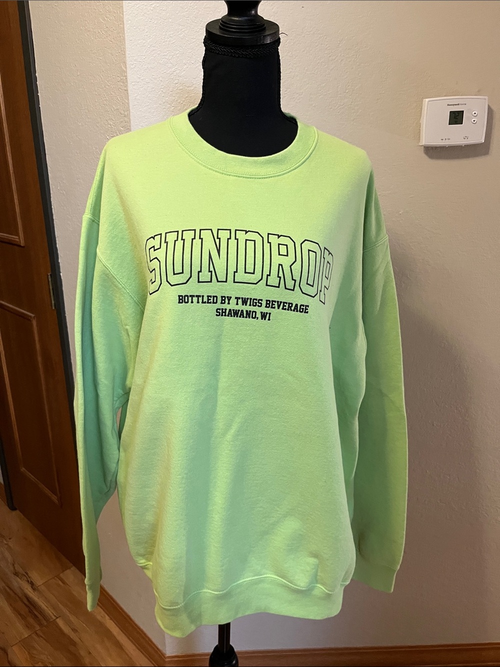 Port and Company Neon Green SUNDROP Crewneck Sweatshirt